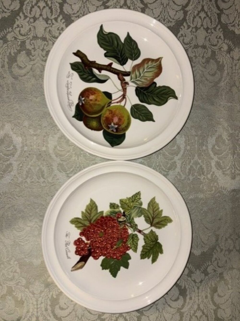 Set of 2 VTG Portmeirion Pomona Dinner Plates Teinton Squash Pear & Red Current